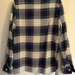 Wax London - overshirt - shirt jacket- Navy / white - Medium